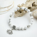 Howlit ásvány karkötő buddha medállal