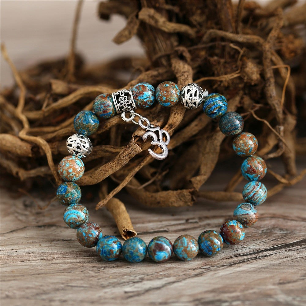 Azúr jáspis ásvány karkötő