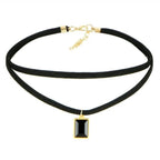 Choker nyaklánc fekete kristállyal