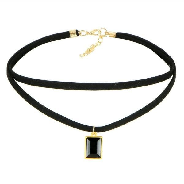 Choker nyaklánc fekete kristállyal