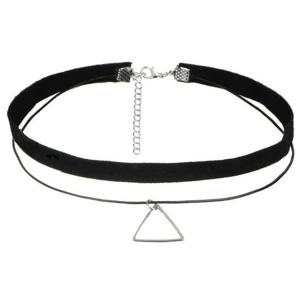 Choker nyaklánc ezüstös háromszöggel