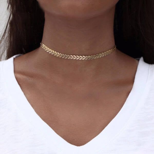 Gold levelek choker nyaklánc
