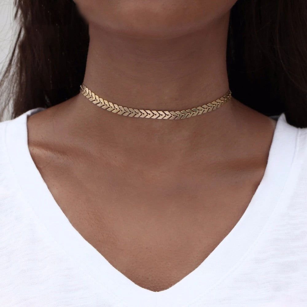 Gold levelek choker nyaklánc