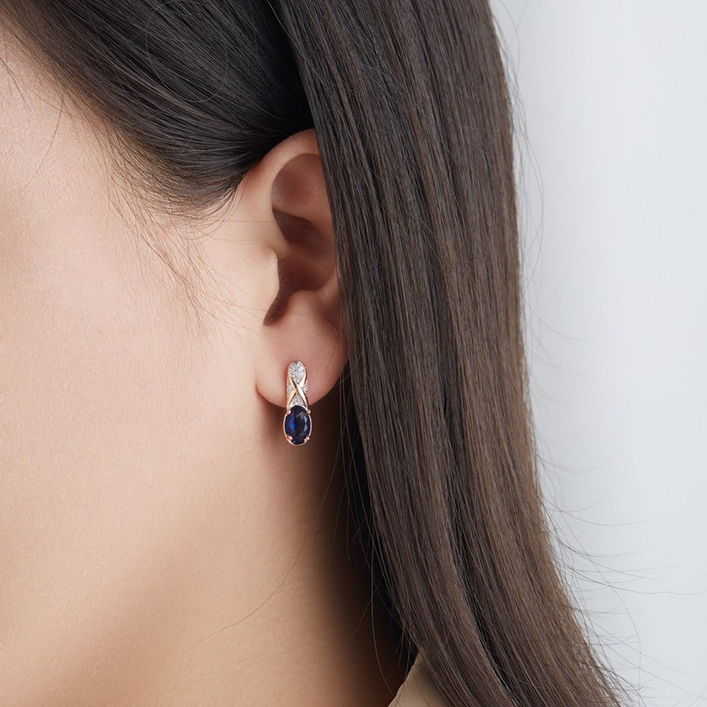 Faustine fülbevaló rosegold-kék