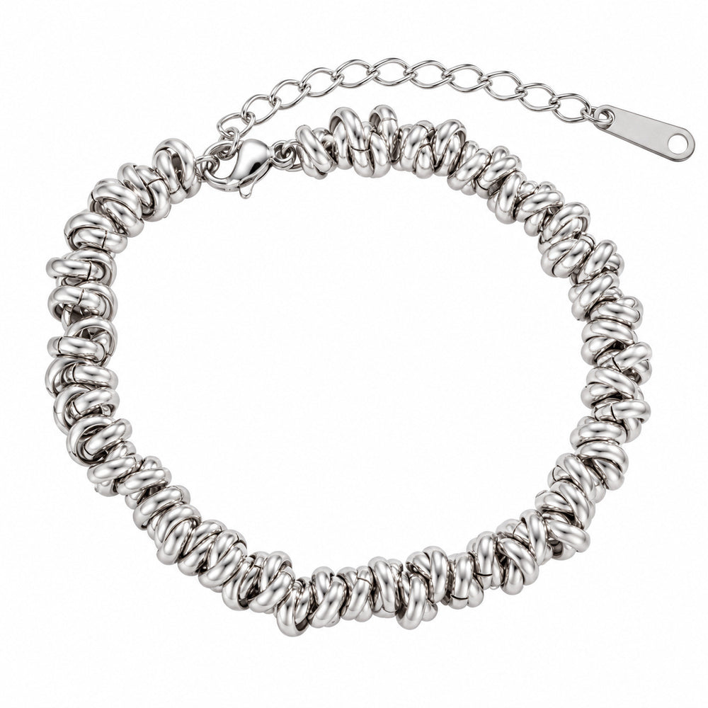 Karika fűzér nemesacél karkötő whitegold – stúdiófotó