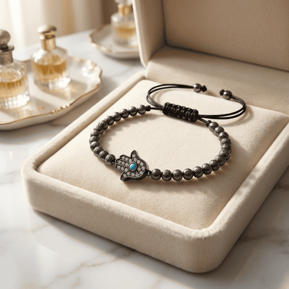 Bogyós Hamsza karkötő sötét