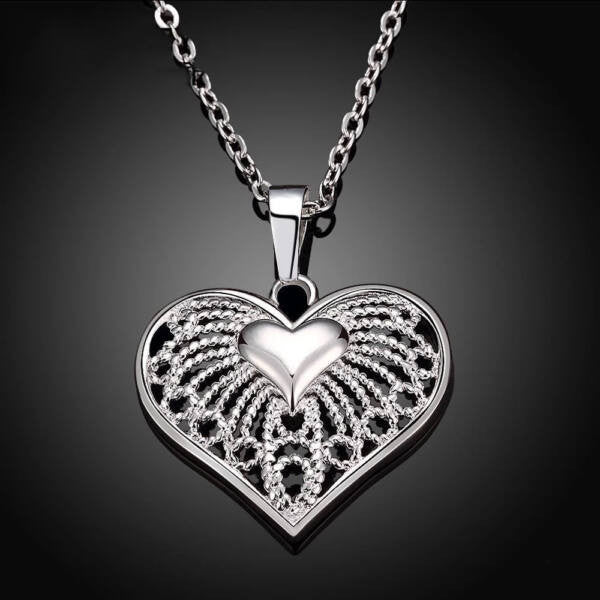 Anaelle ezüstös szív medálos nyaklánc