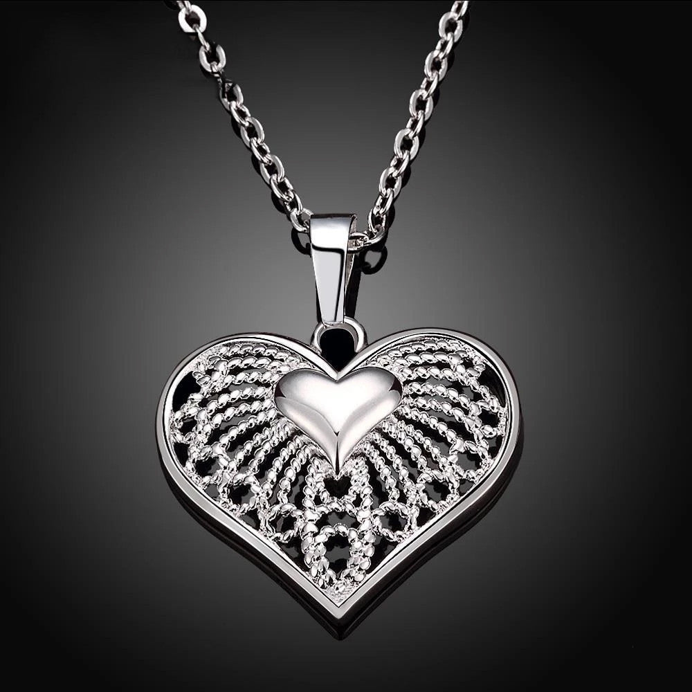 Anaelle ezüstös szív medálos nyaklánc