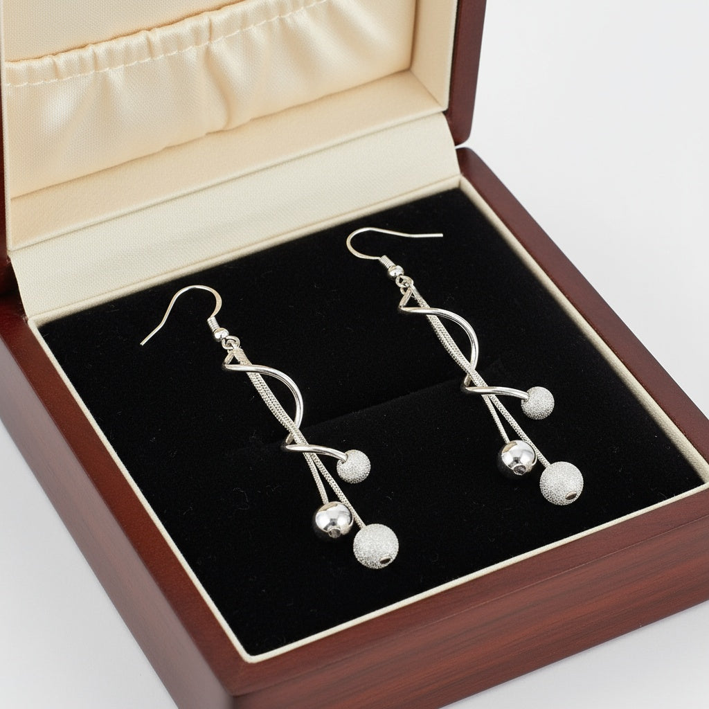 Maely ezüstös női fülbevaló