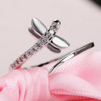 Ezüstös szitakötő gyűrű (állítható méret)