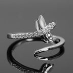 Ezüstös szitakötő gyűrű (állítható méret)