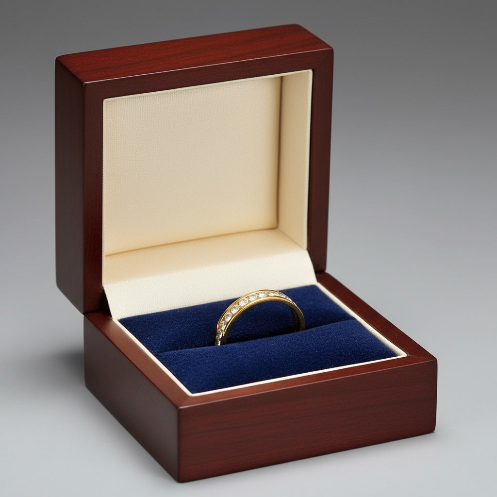 Körben kristályos nemesacél gyűrű gold