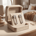 Biztostű fülbevaló whitegold