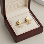 Nemesacél olló fülbevaló fekete arany