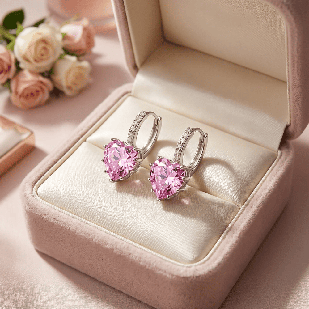 Alya női fülbevaló whitegold-pink