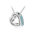 Kis szív - nagy szív nyaklánc tengerkék