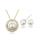 Körben gyöngy ékszer szett gold-white