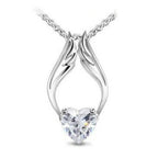 Variálható szárnyas Swarovski szív nyaklánc fehér