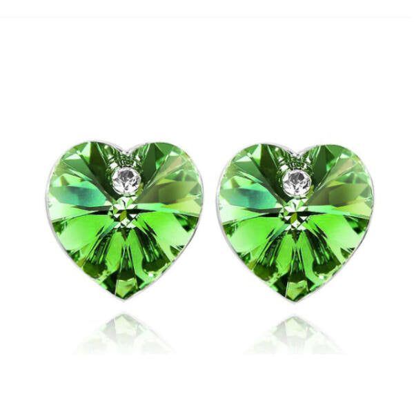 Swarovski szív fülbevaló zöld