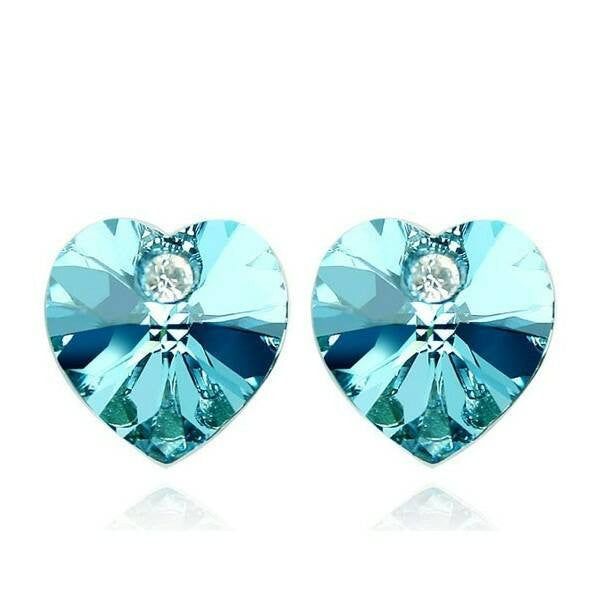 Swarovski szív fülbevaló tengerkék
