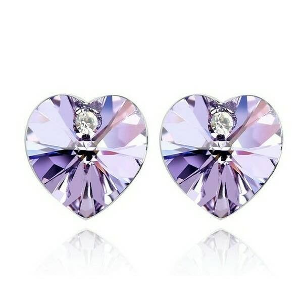Swarovski szív fülbevaló ibolya