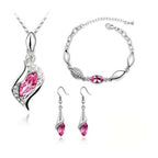 Csavart szett karkötővel pink Swarovski kristállyal