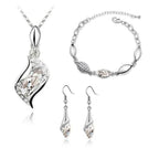 Csavart szett karkötővel fehér Swarovski kristállyal