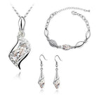 Csavart szett karkötővel fehér Swarovski kristállyal