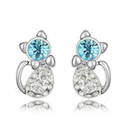 Kék Swarovski cica fülbevaló