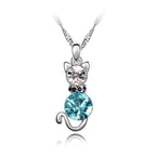 Swarovski cica nyaklánc égkék