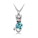 Swarovski cica nyaklánc égkék