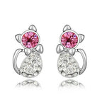 Pink Swarovski cica fülbevaló