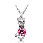 Swarovski cica nyaklánc pink