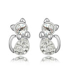 Fehér Swarovski cica fülbevaló