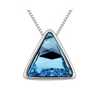 Háromszög kristály nyaklánc tengerkék