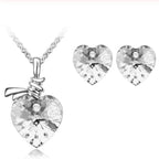 Fehér Swarovski szív szett