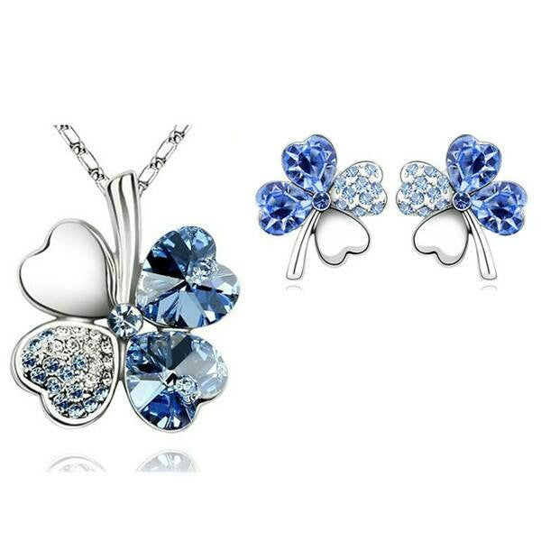 Szerencse szett kék Swarovski kővel