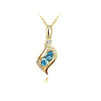 Csavart nyaklánc Swarovski kristállyal gold-tengerkék