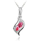 Csavart nyaklánc pink Swarovski kristállyal