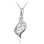 Csavart nyaklánc fehér  Swarovski kristállyal