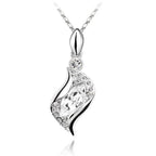 Csavart nyaklánc fehér  Swarovski kristállyal