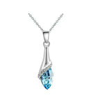 Exkluzív lógós nyaklánc égkék Swarovski kristállyal
