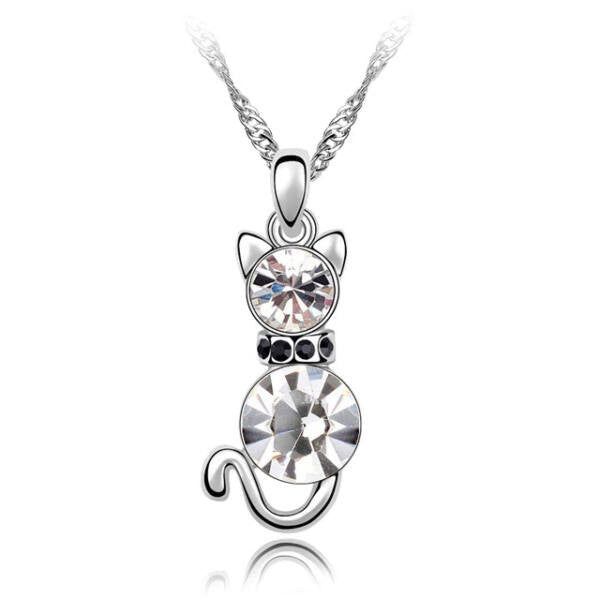 Swarovski cica nyaklánc fehér