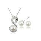Hattyú gyönggyel szett whitegold