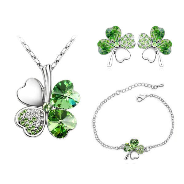 Szerencse szett Swarovski kristállyal zöld