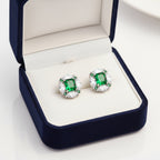 Margaux ovál fülbevaló whitegold-zöld