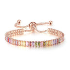 Mónica kristályos tenisz karkötő rosegold-multicolor
