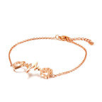 Tappancs-életvonal-szív nemesacél karkötő rosegold