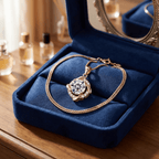 Abrienne kristály medálos nyaklánc rosegold