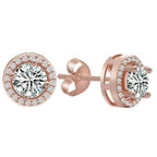 Körben pötty beszúrós fülbevaló Swarovski kristállyal rosegold